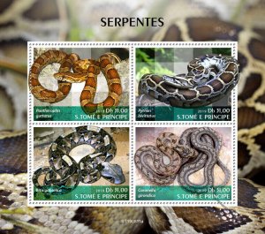 Sao Tome & Principe 2019 MNH Snakes Stamps Corn Snake Pythons Vipers 4v M/S