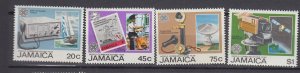 J39548 JL stamps, 1983 jamaica set mlh #563-6 communication