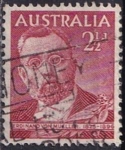 Australia 214 (used) 2½p Ferdinand von Mueller, botanist, dk red (1948)