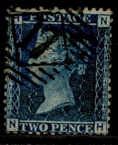 GB QV SG45, 2d blue plate 7, USED. Cat £65. NH 