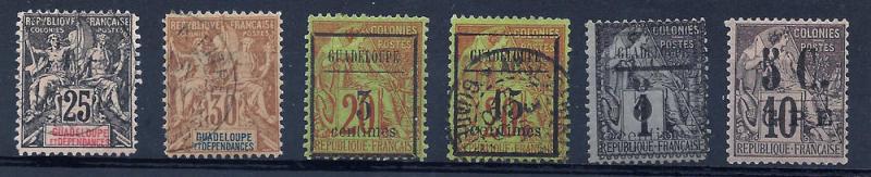 Guadeloupe 1889-1926 Collection mh u fvf scv $140.00 Save75%