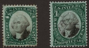 United States Revenue Proprietary Stamps RB2a RB4a