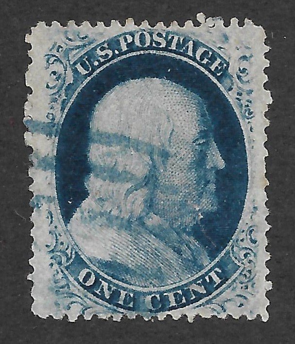 Doyle's_Stamps: Seemingly Nice 1857 Used 1c Franklin, #24 -- Read description!