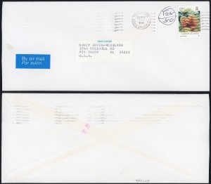 Cayman Islands 1986 cover to USA franked 25c manuscript tax mark applied