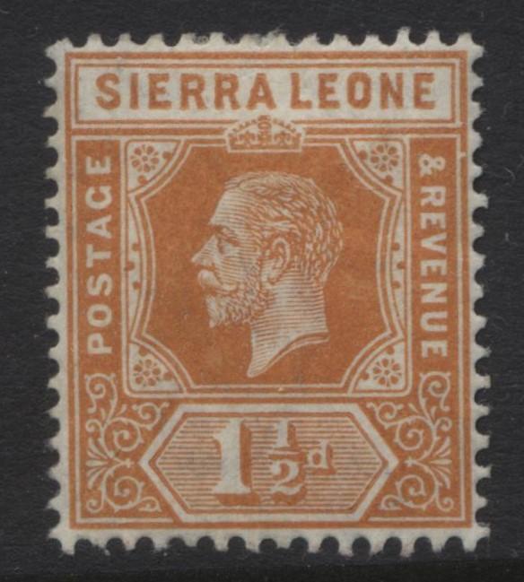 Sierra Leone -Scott 105 - KGV Definitive -1912 - MVLH - Single 1.1/2p Stamp