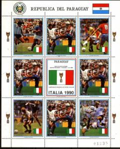 PARAGUAY 1989 ,SPORT,FOOTBALL SOCCER WORLD CUP ,MINISHEET  MI 4438,MNH