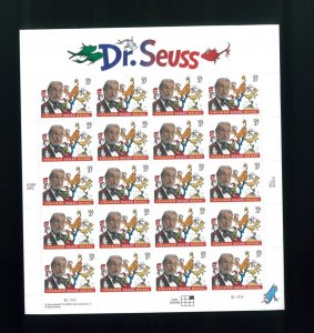 United States 37¢ Dr. Theodor Seuss Geisel  Postage Stamp #3835 MNH Full Sheet