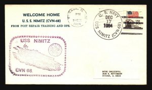 USS Nimitz 1984 Post Repair Training Cacheted Cover - L1346