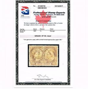 GENUINE CANADA SCOTT #51 XF USED PSE CERT GRADED XF-90 1897 ORANGE JUBILEE ISSUE