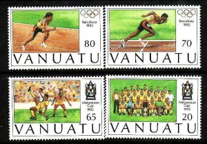 Vanuatu-Sc#569-72- id9- unused NH set-Sports-Barcelona Olympics-1992-