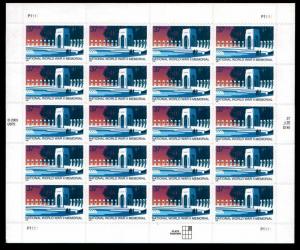 Scott 3862 World War II Memorial MNH Pane CV $15