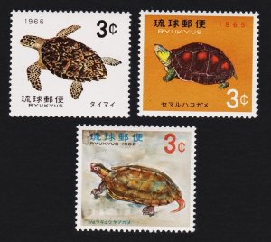 Ryukyu Turtles 3v 1965 MNH SC#136-138 SG#171-173