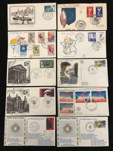 France 1960s/70s Covers FDC Silks Cards Art Sport (Appx 38 Items) (KR534