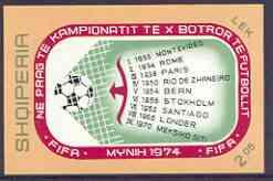 Albania 1974 Football World Cup (1st issue) imperf m/shee...