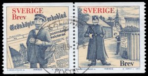 Sweden #2443 Gronkopings Veckoblad Pair; Used