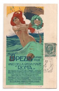 R.N. Rome - Varo della Nave Spezia April 21, 1907 Official Postcard