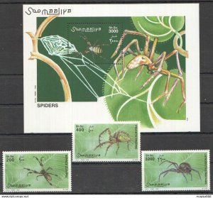 2002 Somalia Insects Spiders Fauna #991-993+Bl98 Michel 25 Euro ** Nw1417