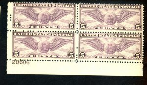 C16 MINT PL BLOCK FVF OG LH Cat $75