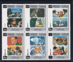 Sharjah MI676/700, History of Space Travel,  Mint NH