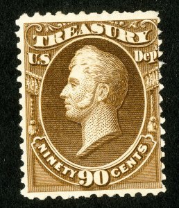 US Stamps # O113 Official MH F Part OG Fresh Color Rare Scott Value $9,000.00 