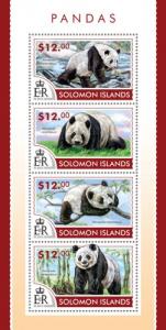 SOLOMON ISLANDS 2015 SHEET PANDA BEARS WILDLIFE slm15212a