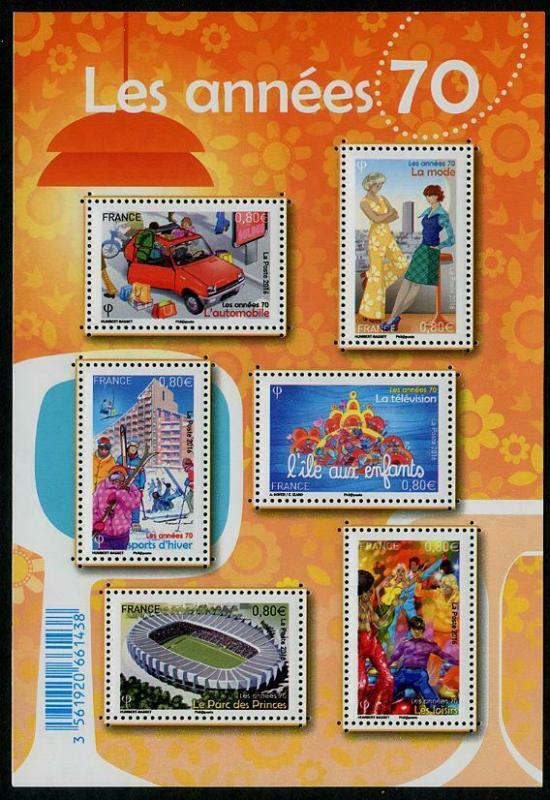 HERRICKSTAMP NEW ISSUES FRANCE Sc.# 5039 Life in the 1970's Sheetlet