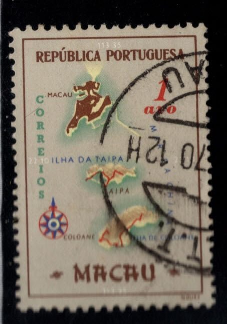 Macau Macao Scott 383 used Map Stamp