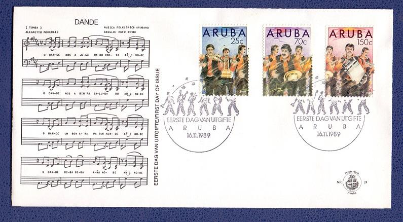 Aruba 1989  FDC 24 Dande musicians