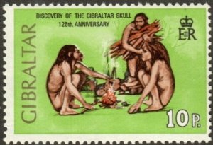 Gibraltar 298 - Mint-H - 10p Neanderthal Family (1973)  (cv $2.85)