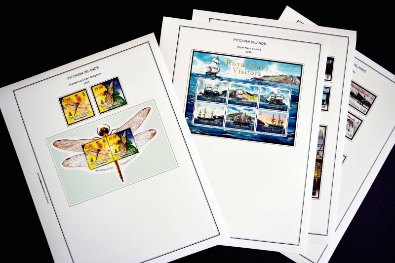 COLOR PRINTED PITCAIRN ISLANDS 1940-2010 STAMP ALBUM PAGES (118 illustr. pages)