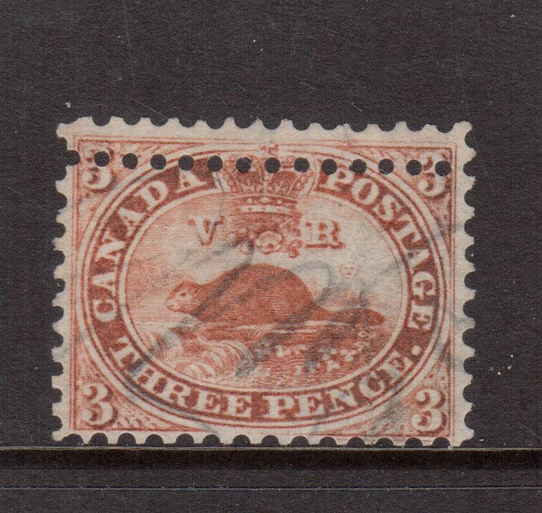 Canada #12 VF Used Double Perfed At Top