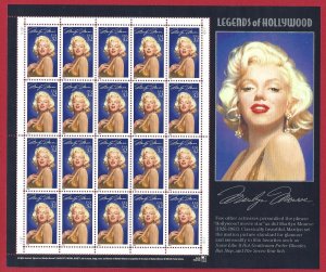 1995 United States, Marilyn Monroe sheet of 20 values, n . 2683 ACTORS SHEET MN