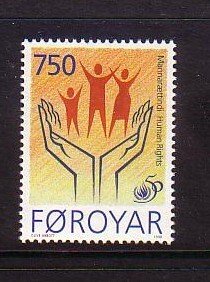 Faroe Islands Sc 338 1998 Human Rights stamp mint NH