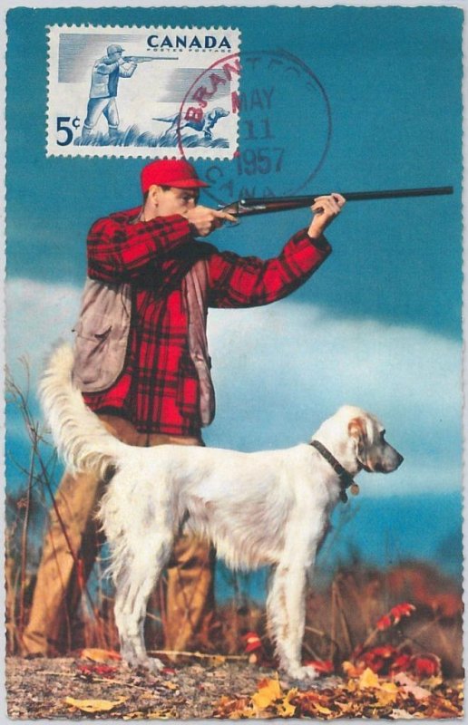 52182 - CANADA - MAXIMUM CARD - 1957 HUNTING with DOG-