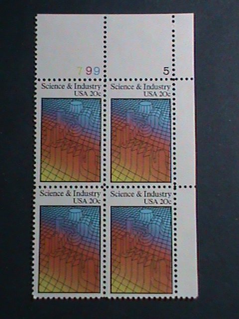 UNITED STATES -1983 SC#2031 SCIENCE & INDUSTRY  -MNH PLATE BLOCK OF 4 VF