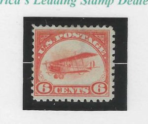 U.S. 1ST AIRMAIL 1918 6c JENNY (SC# C1) M LITE HINGE CAT $55