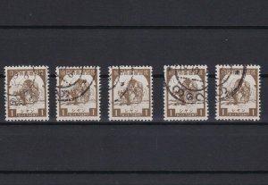 burma 1943 japanese occupation used 1 cent brown stamps ref r12639