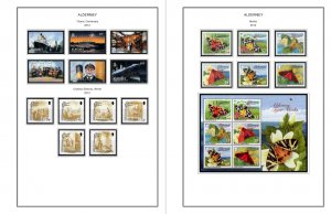 COLOR PRINTED GB ALDERNEY 1983-2020 STAMP ALBUM PAGES (89 illustrated pages)