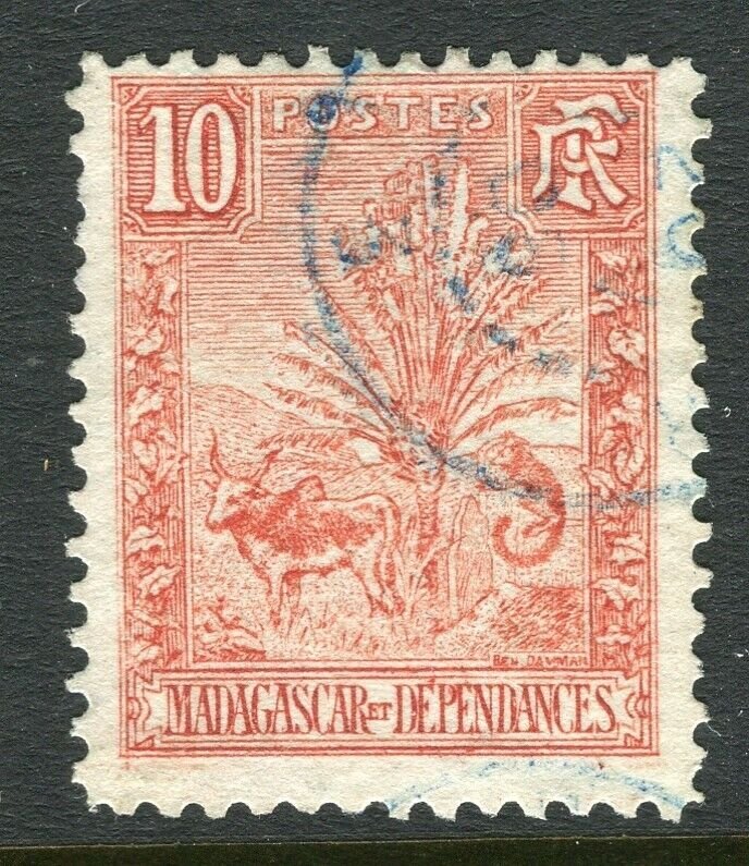 FRENCH COLONIES; MADAGASCAR 1903 early Lemur issue fine used 10c. value