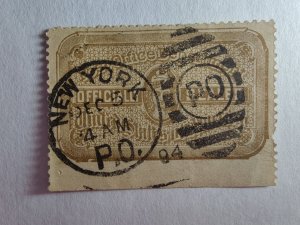 SCOTT #OX5 USED OFFICIAL POSTAL SEAL POST MARKED 1894
