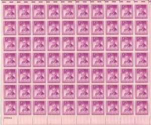 US Stamp 1948 Will Rogers 70 Stamp Sheet MNH Scott #975