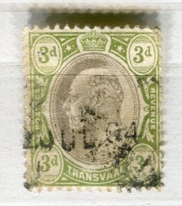 SOUTH AFRICA; TRANSVAAL 1903-04 early ED VII issue fine used Shade of 3d. value