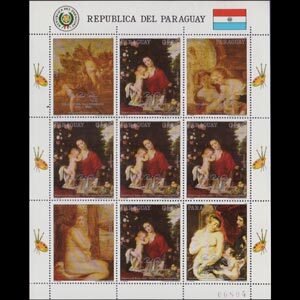 PARAGUAY 1990 - Scott# C798 Sheet-Rubens Paintings NH