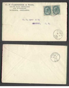 Canada-cover #1063 - 1c(2) Numeral-Wentworth cnty-Winona,Ont cds-Jul 5 1902-