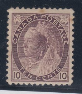 CANADA # 83 VF-MH Q/VICTORIA 10cts NUMERAL CAT VALUE $750 (KM126)