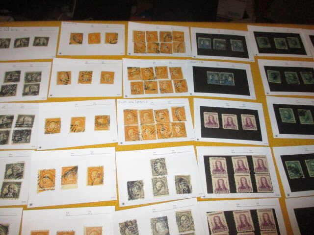 US COLLECTION ON APPROVAL CARDS, 1800'S ON, MINT/USED