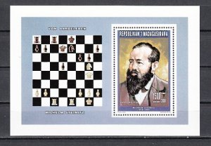 Malagasy Rep., Scott cat. 1306 A. Chess Master s/sheet.