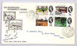 GB *20th GEOGRAPHICAL CONGRESS* FDC 1964 Hants Fareham First Day Cover ZE245