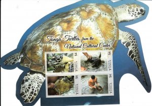 Tonga 2013 MNH National Cultural Center Turtles 8v on 2 Die Cut Sheets Reptiles 