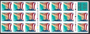 United States #3278e 33¢ Flag over Building (1999). Perf. 11. Pane of 20. MNH